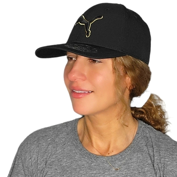 Puma Fitted Baseball Cap Size Small Black Embroidered - Picture 3 of 6